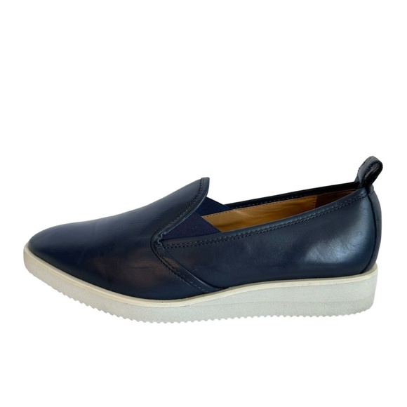 Everlane The Leather Street Shoes Navy Blue Slip On Pointed Toe Women's Flats - Picture 6 of 12